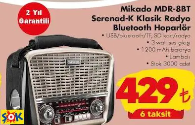 MİKADO MDR-8BT SERENAD-K KLASİK RADYO BLUETOOTH HOPARLÖR